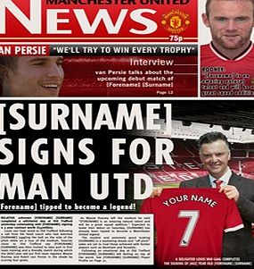 Manchester United Personalised Newspaper Single