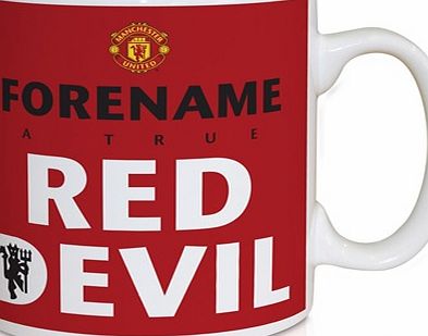 Ian Philipson Manchester United Personalised Red Devil Mug