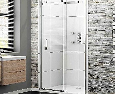 iBath 1000 mm Luxury Sliding Shower Cubicle Door Easy Clean Glass Bathroom Enclosure