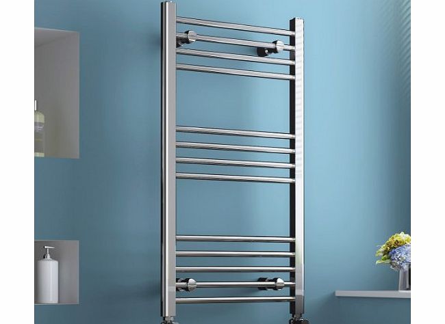 iBath 1000 x 500 mm Straight Towel Rail Radiator Chrome Heated Ladder