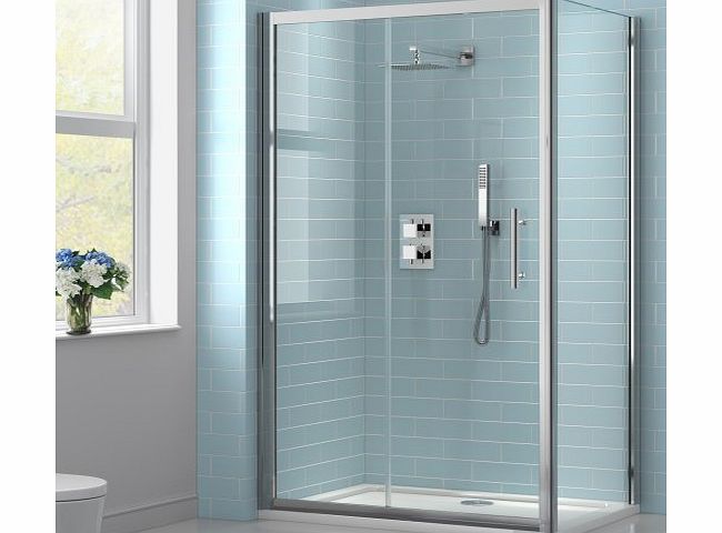 iBath 1000 x 800mm Sliding Easy Clean Glass Shower Enclosure with Side Panel   Tray Set