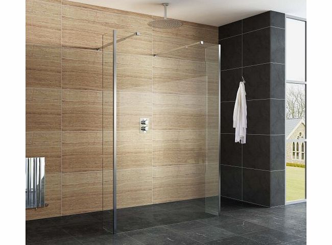 iBath 1000mm Designer Walkthrough Wetroom Shower Enclosure EasyClean Glass Screen Panel Set