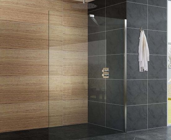 iBath 1000mm Designer Wetroom Shower Enclosure EasyClean Glass Screen Panel Set