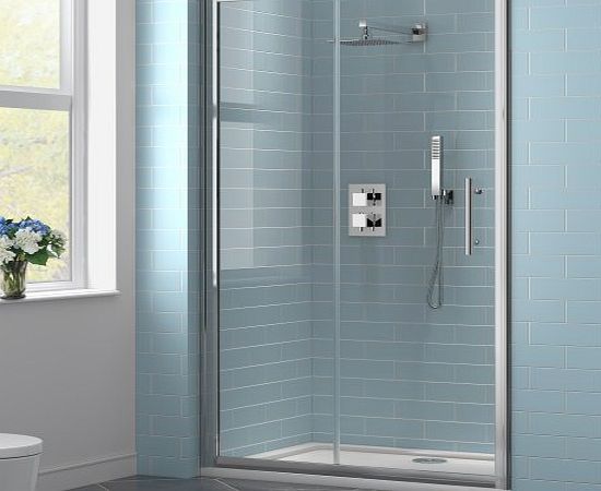 iBath 1100 x 800 mm Sliding Easy Clean Glass Shower Door Alcove Enclosure with Tray Set
