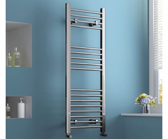iBath 1200 x 400 mm Straight Towel Rail Radiator Chrome Heated Ladder
