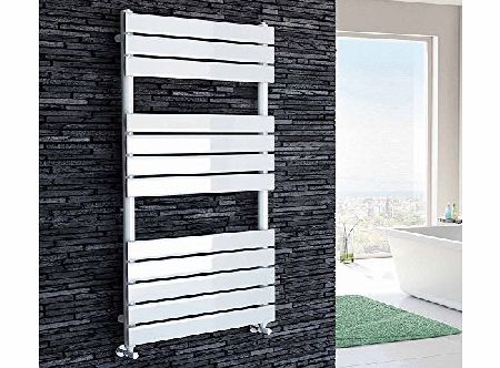 iBath 1200 x 600 mm Modern Heated Towel Rail White Flat Panel Bathroom Radiator