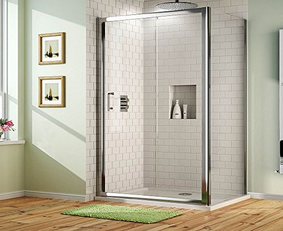 iBath 1200 x 760mm Sliding Glass Door Corner Shower Enclosure with Glass Side Panel Set