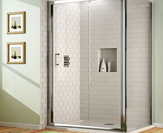 1200 x 800mm Sliding Glass Door Corner Shower Enclosure with Glass Side Panel Set