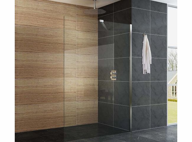 iBath 1400mm Designer Wetroom Shower Enclosure EasyClean Glass Screen Panel Set
