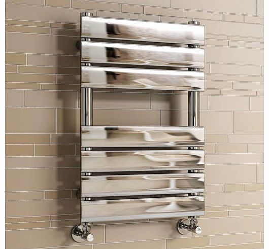 iBath 650x400 mm Chrome Designer Flat Panel Towel Rail Radiator Heated Bathroom Warmer