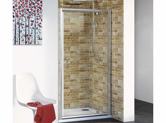 iBath 760 mm Modern Pivot Hinge Glass Cubicle Door Bathroom Alcove Shower Enclosure