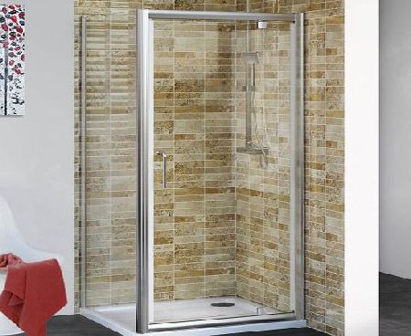 iBath 800 x 800 mm Pivot Hinge Shower Door Corner Enclosure with Glass Side Panel Set