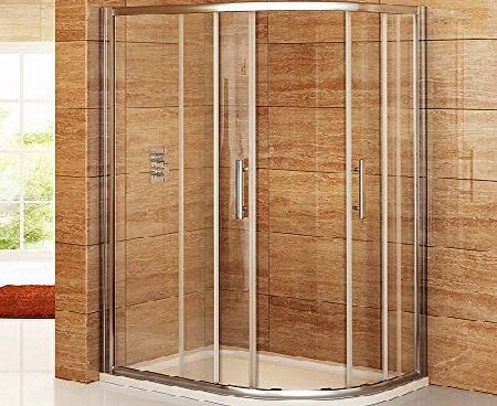 iBath 900 x 760mm Designer Offset Quadrant EasyClean Glass Door Shower Enclosure Cubicle Set
