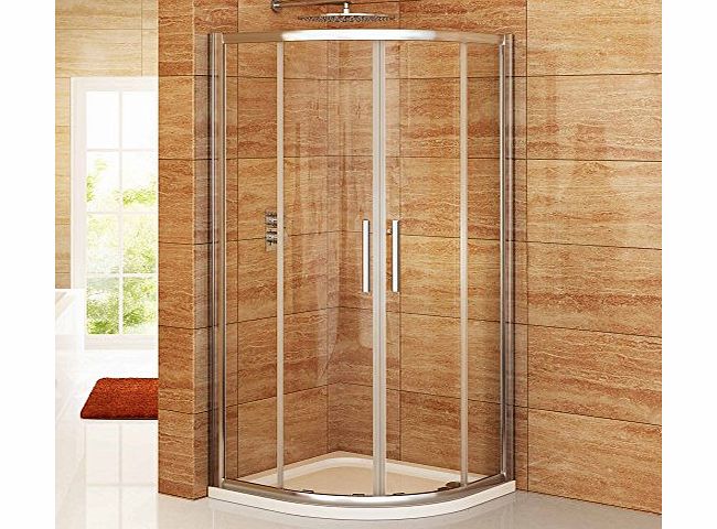 iBath 900 x 900mm Designer Equal Quadrant EasyClean Glass Door Shower Enclosure Cubicle Set