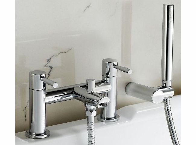 iBath Belinda Bathroom Taps - Chrome Bath Filler Mixer Tap with Hand Held Shower Head