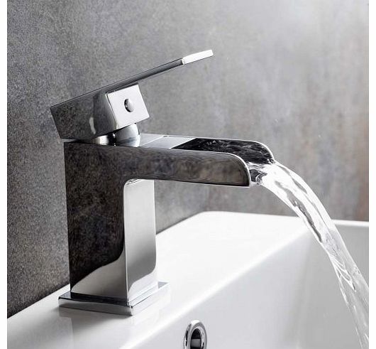 Chrome Waterfall Basin Sink Mixer Tap Modern Luxury Bathroom Lever Faucet