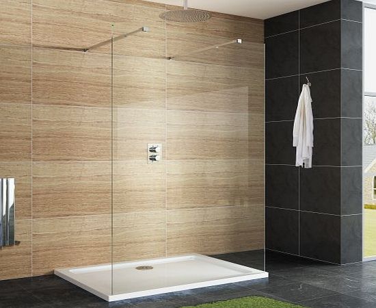 iBath Designer Wet Room 1400mm Easy Clean Shower Enclosure Glass   1400 x 900mm Tray