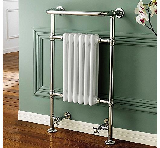 iBath Edward Traditional White Radiator Heated Bathroom Towel Rail with 6 Columns RT11