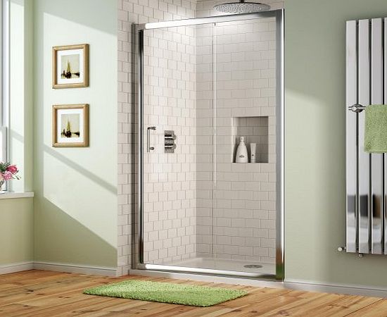 iBath Modern 1000 x 800mm Sliding Door Shower Enclosure with Tray Set amp; Free Waste EG2000