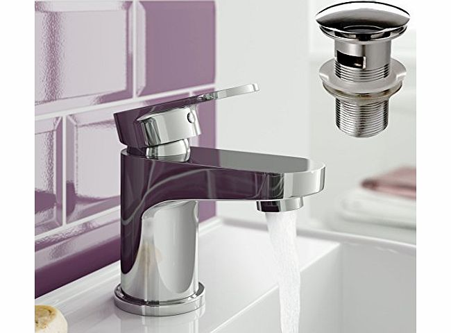 iBath Modern Chrome Basin Mixer Tap Bathroom Sink Faucet   Pop Up Waste Set TB2072S