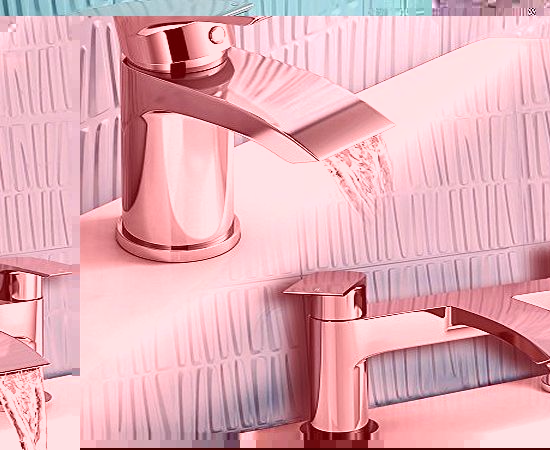 iBath Modern Small Monobloc Basin Sink Mixer Tap and Modern Chrome Bath Filler Tap Set