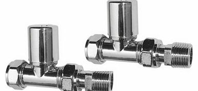 iBath Modern Straight Towel Radiator Valves with 15mm Connect
