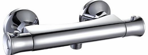 iBath Modern Thermostatic Bar Mixer Shower Valve Round Chrome Designer Bathroom