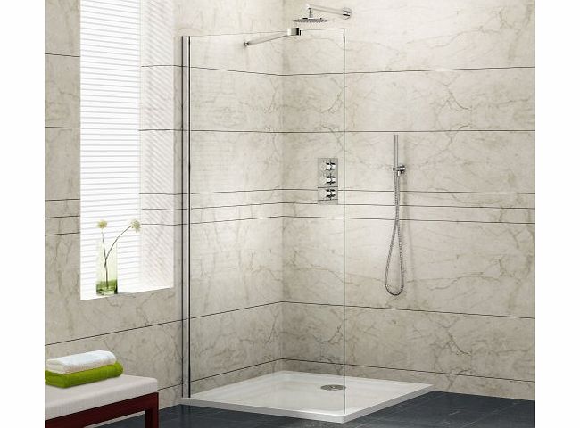 iBath Walk In Wet Room 1200mm Shower Enclosure Glass Screen   1200 x 900mm Stone Tray