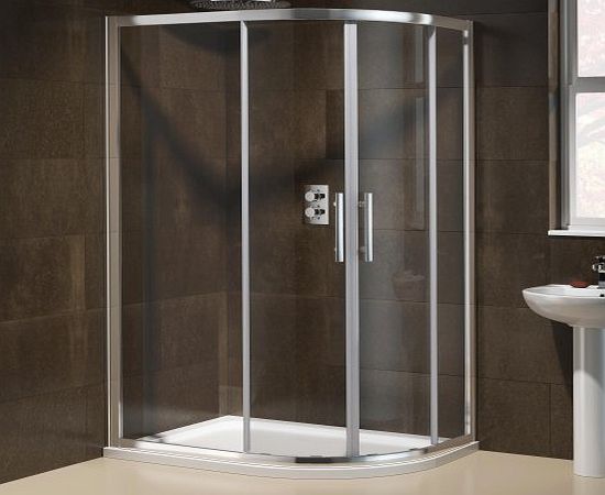 iBathUK 1000 x 800 mm Right Hand Offset Quadrant Easy Clean Shower Enclosure   Tray Set