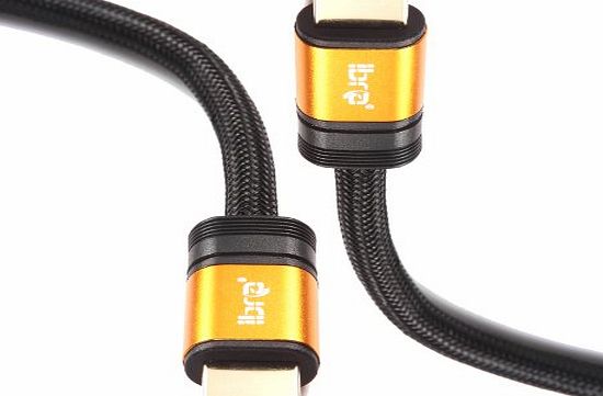 IBRA 1m High Speed ORANGE GOLD 1.4 HDMI Cable 3D PS4 SKY HD 2160p 4K Ultra HD