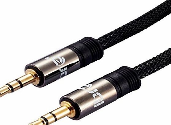 IBRA 3.5mm Stereo Jack to Jack Audio Cable Lead Gold 1 m - Gun Metal range