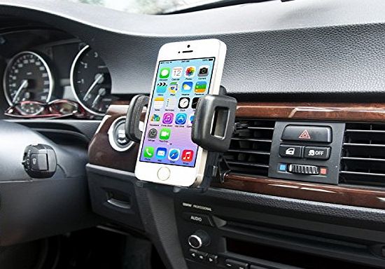 IBRA Dedicated Air Vent Car Holder Mount Black Vehicle Louvers Phone Cradle Mount For Apple Iphone 6 / 6 Plus / 5 / 4 / 4s / 3G / 3 and IPOD series 2015 Model