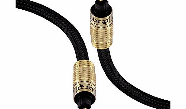 IBRA Digital Optical Cable - 3m - Premium Pro Gold Range Toslink Cable suitable for PS3,Sky,Sky HD,LCD,LED,Plasma, Blu Ray to Connect with Home Cinema Systems,AV Amps Etc. for Best Digital Surround Sound,U