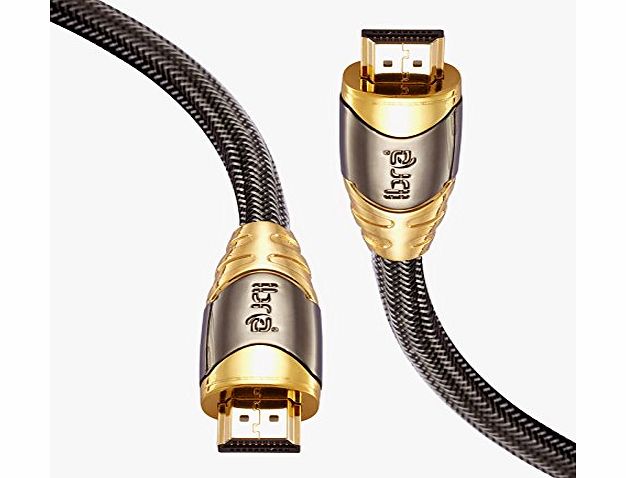 IBRA LUXURY GOLD High Speed 3 Meter Gold Plated HDMI to HDMI cable with 3D, Ethernet and Audio Return Channel,Version 2.0/1.4a (3m/9.6ft)