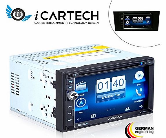 ICARTECH HIGH Quality 2din 7`` ? For Audi A4 B5 ? Multimedia SAT NAV 1.2 GHZ ? German Brand: ICARTECH ? Car Stereo DVD Player Navigation System Touchscreen with FREE Installation Tool Kit   Europe Maps TMC read