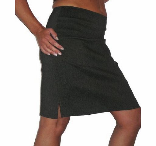 ICE (2210) stretch pencil skirt school office dark grey sizes 6-16 (14)