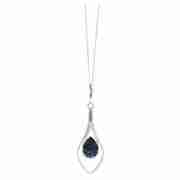 BRIGHT pendant, Sterling Silver Blue Crystal