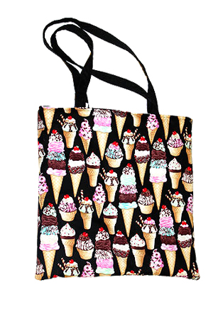 Cream Print Tote Bag