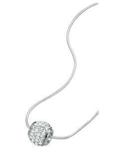 Glitz Sterling Silver Crystal Ball Slider Pendant