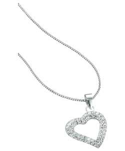 Glitz Sterling Silver Crystal Heart Pendant