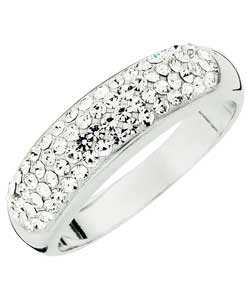 Ice Glitz Sterling Silver Crystal Set Band Ring