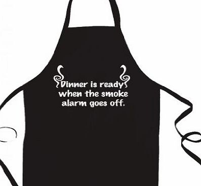Ice-Tees DINNER IS READY WHEN THE SMOKE ALARM GOES OFF- funny unisex apron