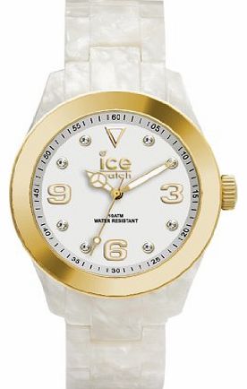  Ice-Elegant Womens Quartz Watch with White Dial Analogue Display and White Bracelet EL.PGD.U.AC.12