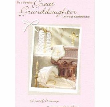 ICG Christening Card Great Granddaughter on Your Christening