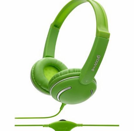 iChoose GREEN DJ Stereo Headphones with In-Line Volume Control for Kids, Children, Boys, Girls, Smart-Phone, iPhone, MP3, iPod, Music, Tablet, Computer, Gaming