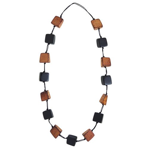 Icon Burnt Wood Bead Necklace