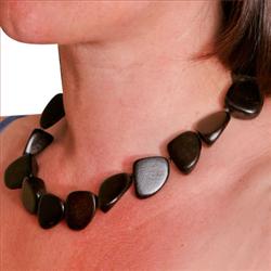 icon Chunky Wood Necklace - Brown