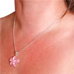 Flower Necklace - Iridescent Pink
