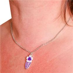 Flower Surfboard Necklace - Lilac