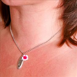 Flower Surfboard Necklace - Pink